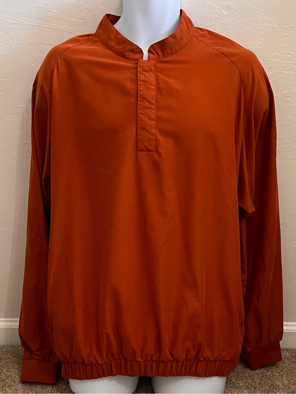 FootJoy Avalon Golf Course Rust Orange Long Sleeve Pullover Top Men’s Size Large